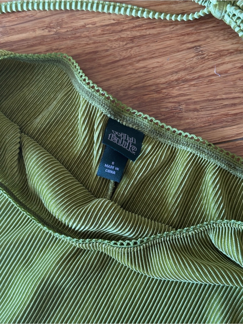 Green Ribbed Mini Skirt/Crop Set - Picture 5 of 5